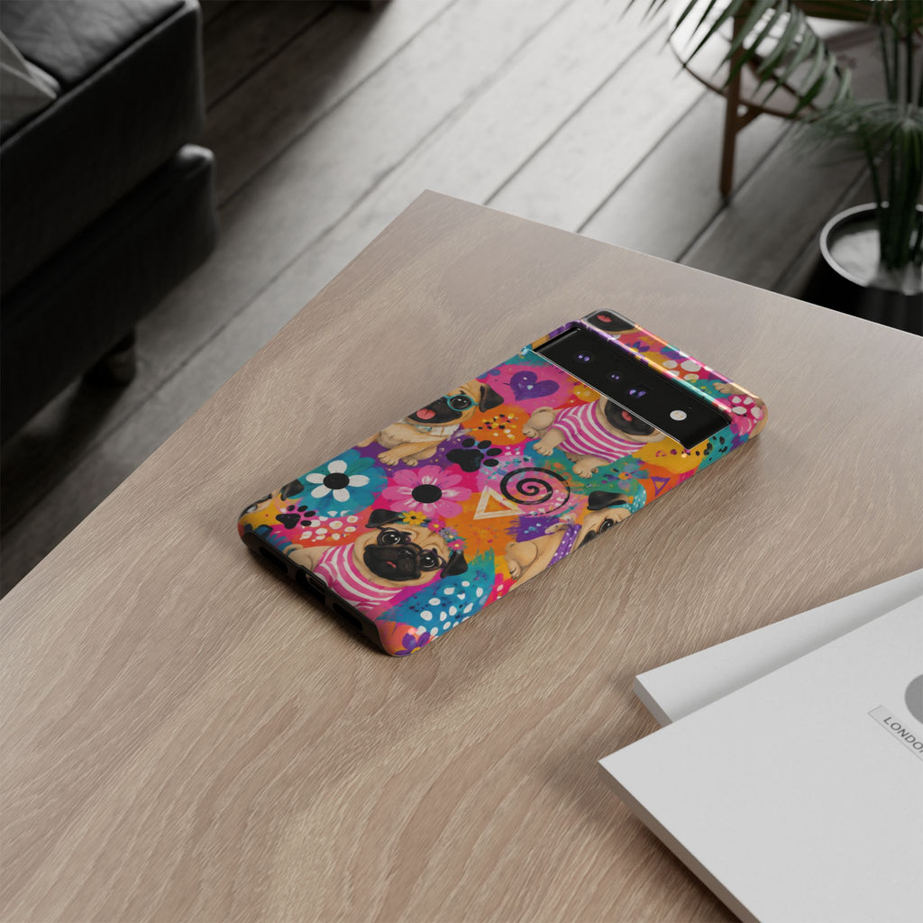 Pug Pop Art Phone Case — Colorful Pug Pattern Tough Case