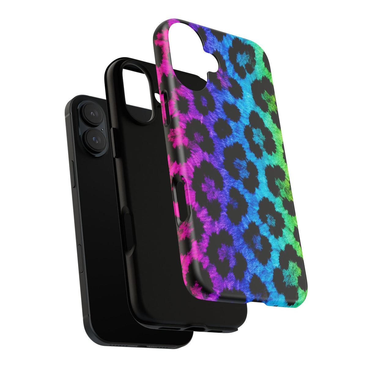 Neon Rainbow Leopard Tough Case – Colorful Animal Print Phone Cover