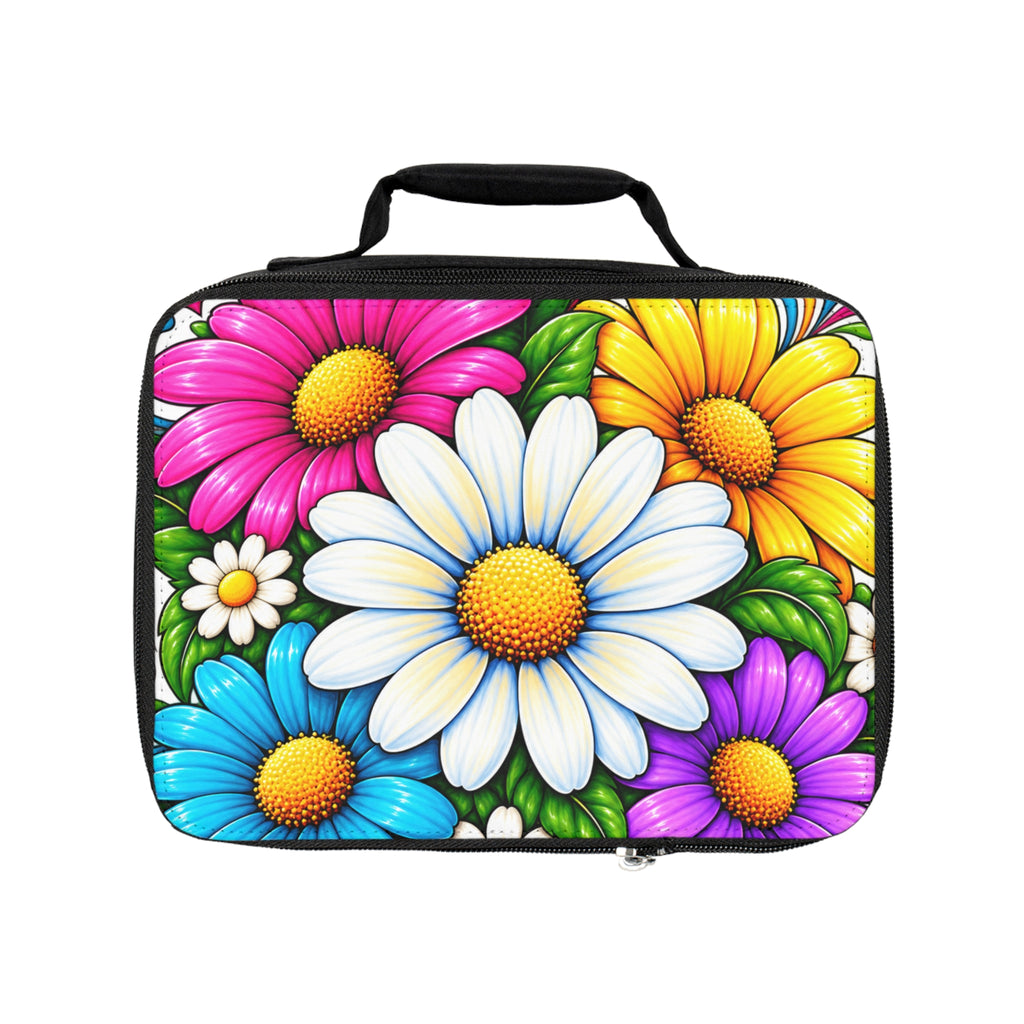 Floral Daisy Lunch Bag — Colorful Garden Insulated Tote