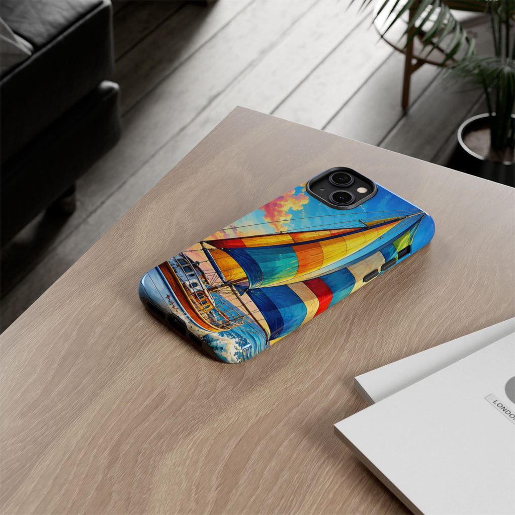 Sailboat Sunset Phone Case — Colorful Nautical iPhone Cover