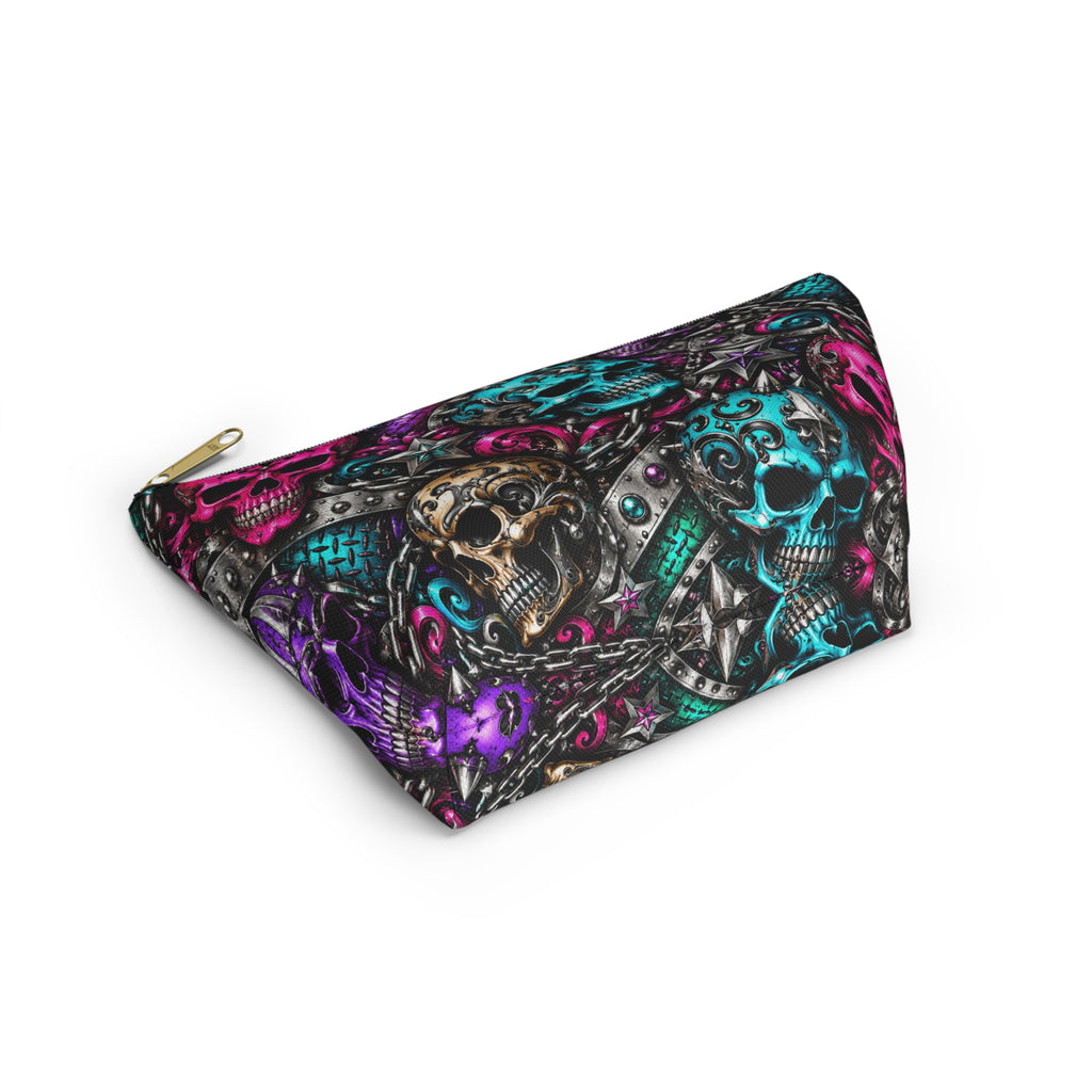 Colorful Sugar Skull Pattern Accessory Pouch