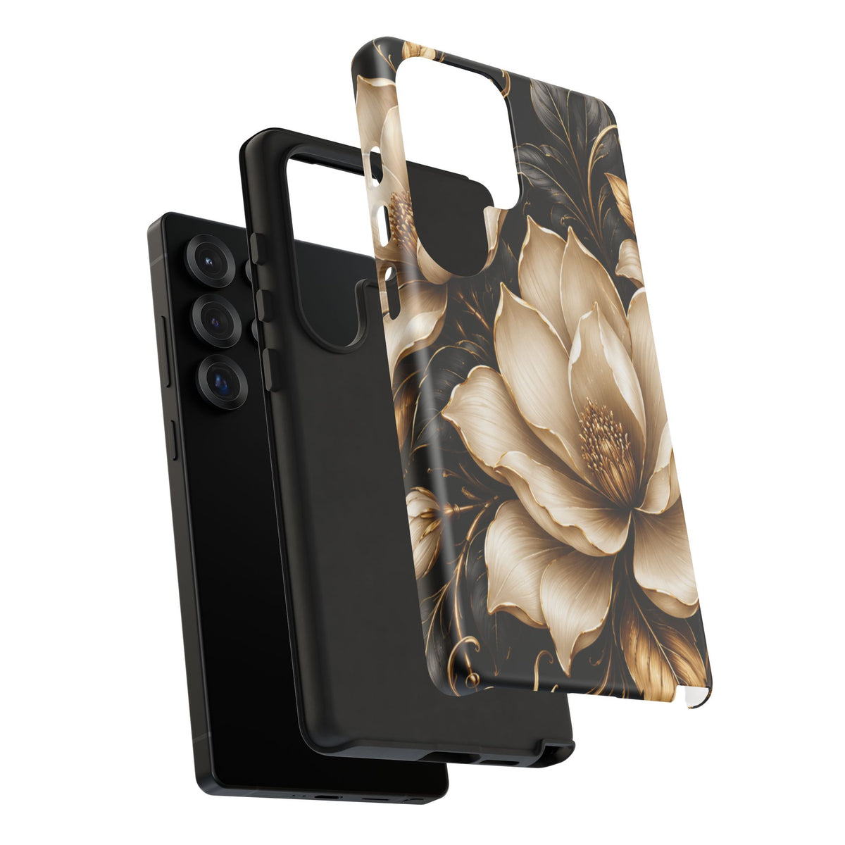 Floral Tough Case — Elegant Gold Magnolia Phone Case