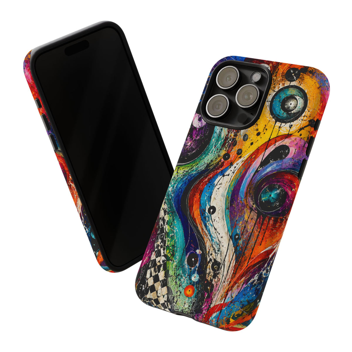 Abstract Cosmic Swirl Phone Case — Colorful Artistic iPhone Tough Case