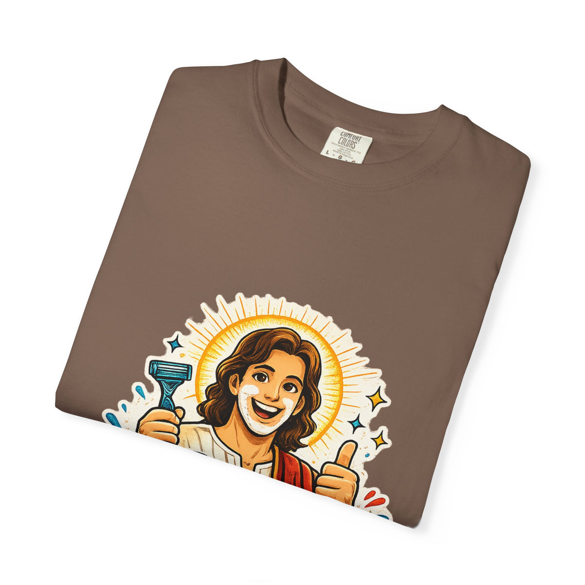 Jesus Shaves T-shirt | Retro Jesus Illustration, Shaving Theme