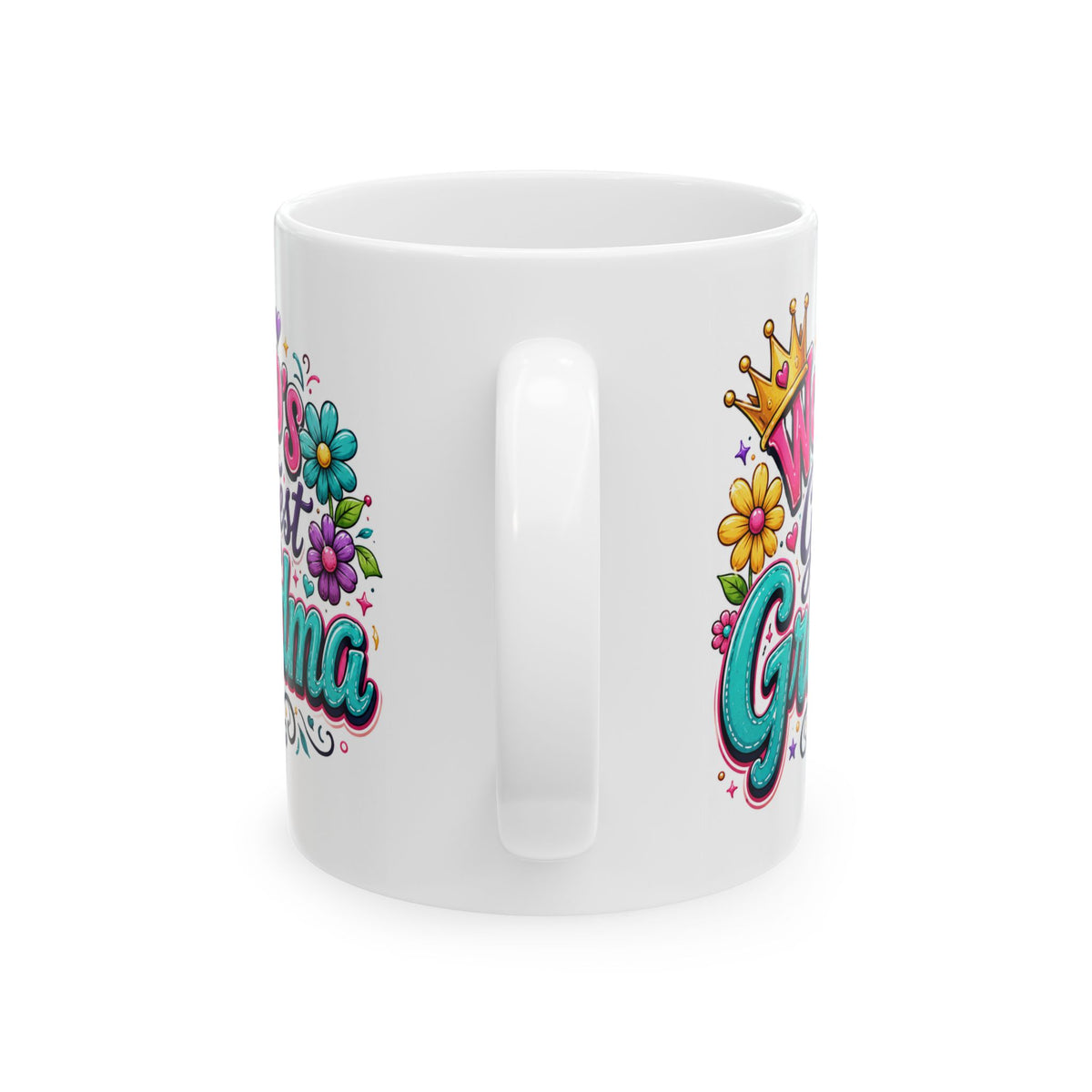 World's Greatest Grandma Mug | Floral Crown Ceramic Mug