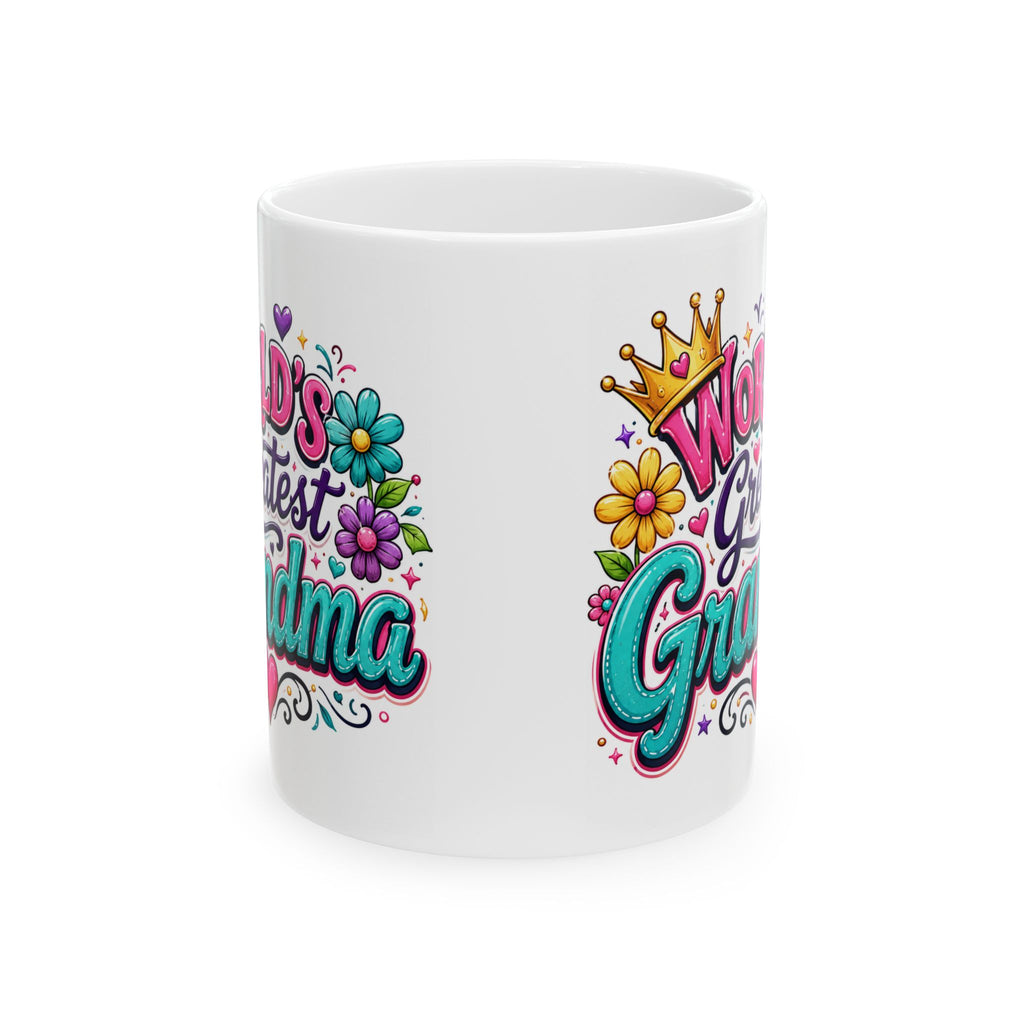 World's Greatest Grandma Mug | Floral Crown Ceramic Mug