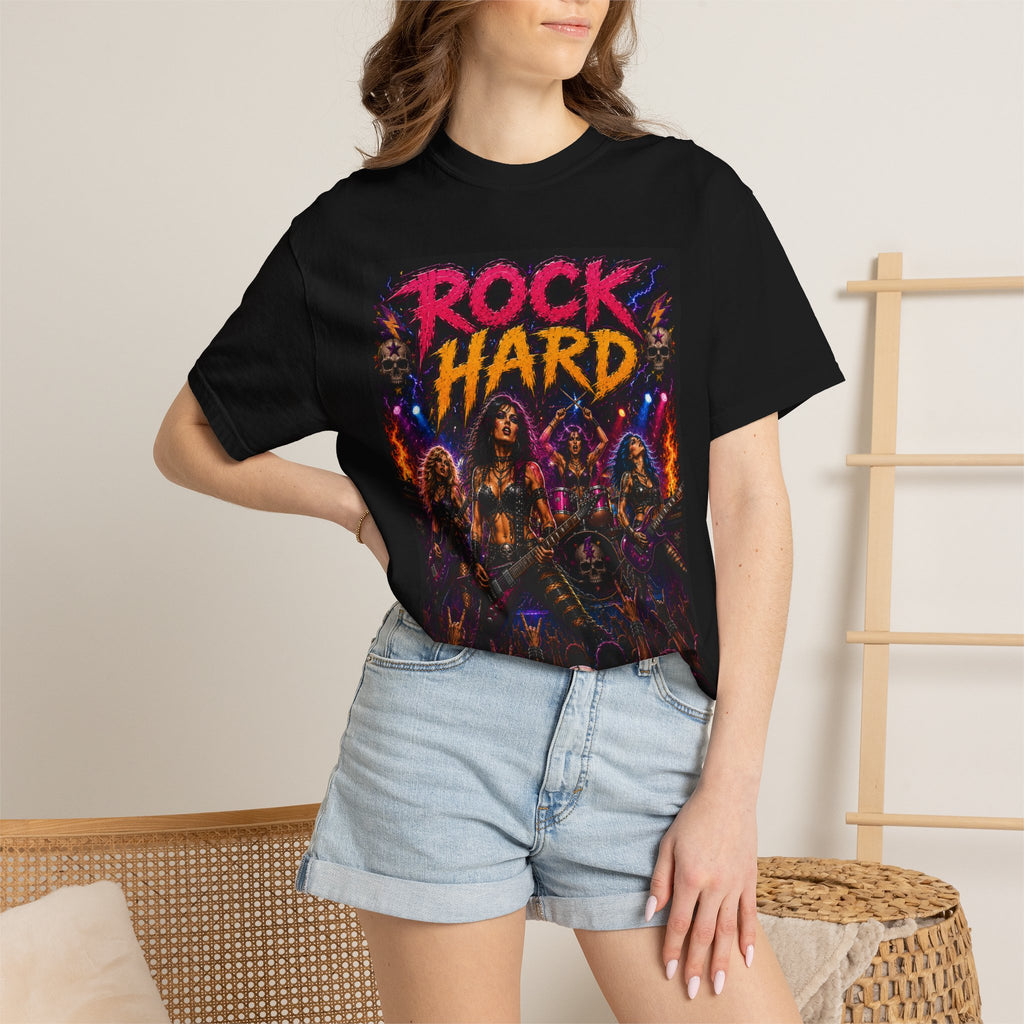 Rock Hard band illustration T-shirt | Retro heavy metal tee