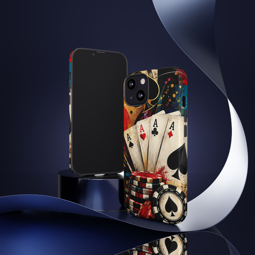 Casino Poker Ace Phone Case — Vintage Playing Cards & Chips Protective Cover