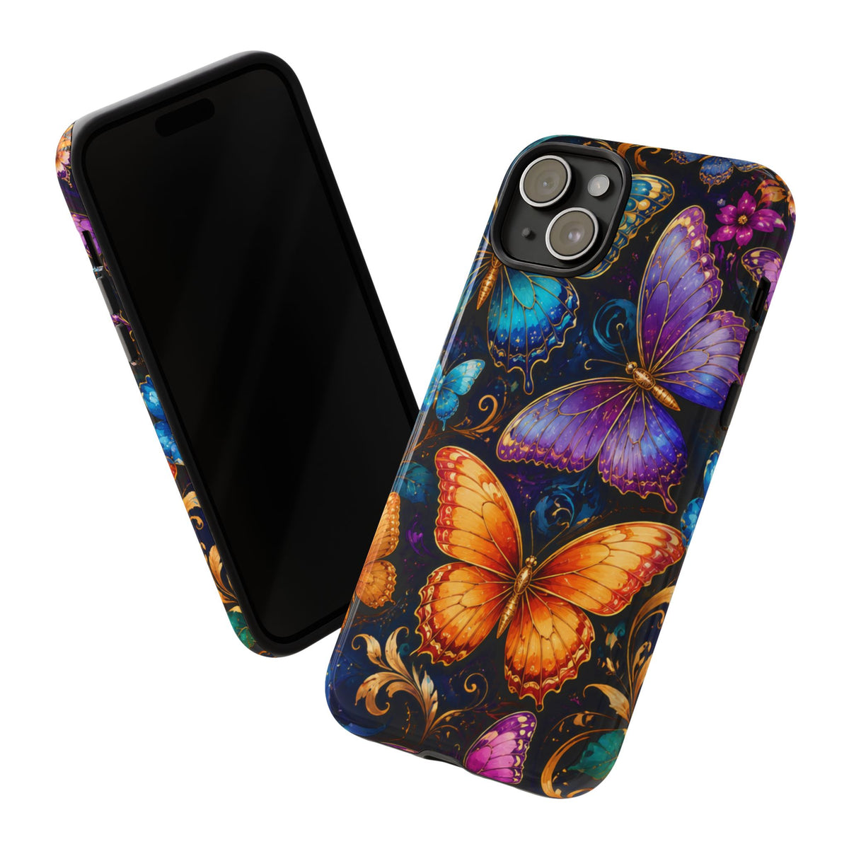 Butterfly Tough Phone Case — Colorful Floral Butterflies Protective Cover