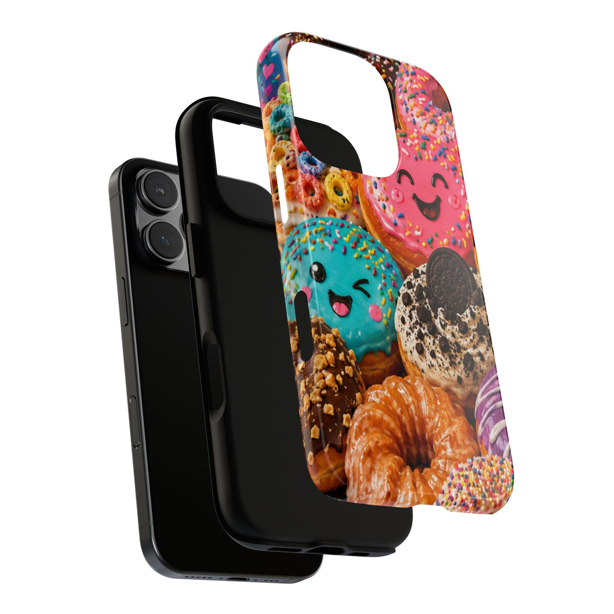 Donut Smile Tough Phone Case — Cute Colorful Desserts Protective Cover