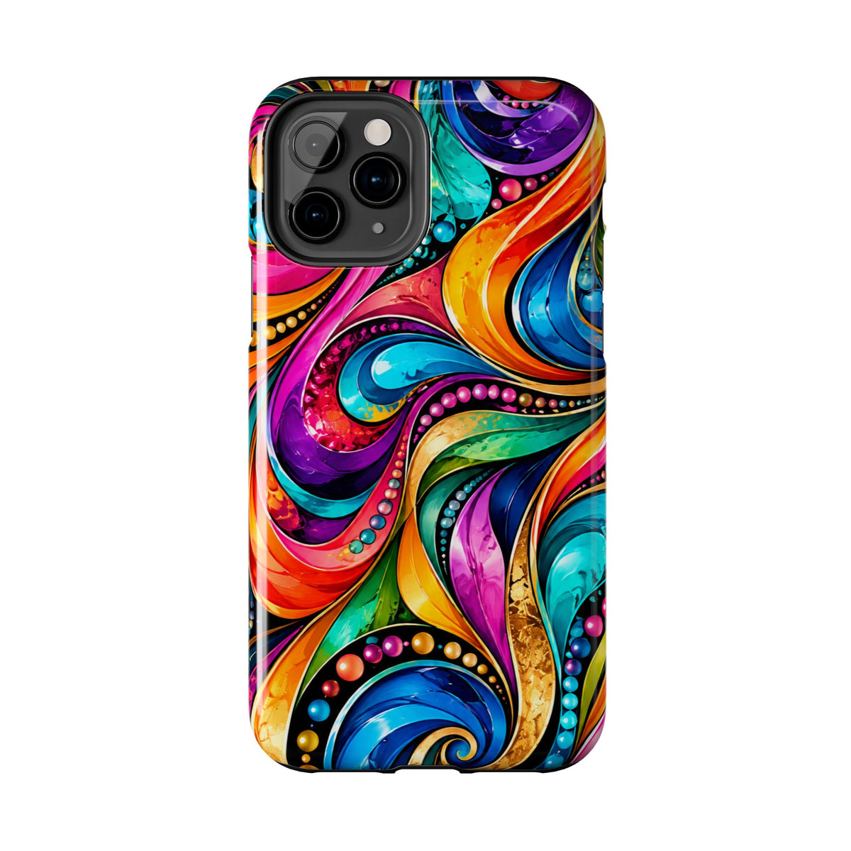 Colorful Swirl Tough Phone Case — Vibrant Abstract Protective Cover