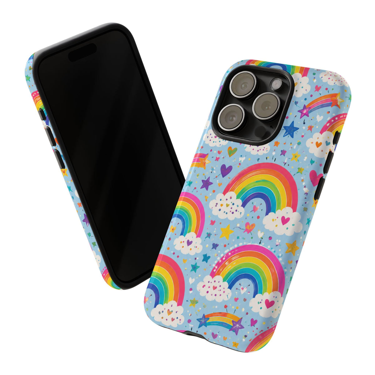 Rainbow Clouds Phone Case — Cute Pastel Rainbow Pattern Tough Case