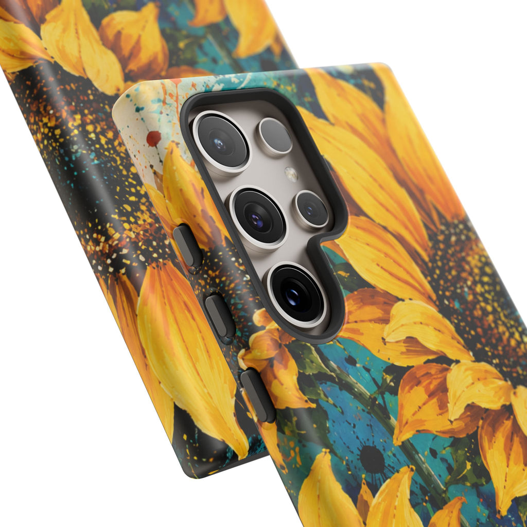 Sunflower Art Phone Case — Vibrant Yellow Floral Tough Case