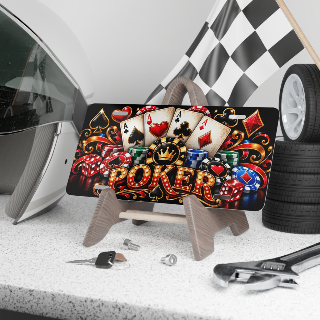 Poker Vanity Plate — Casino Cards & Chips License Plate