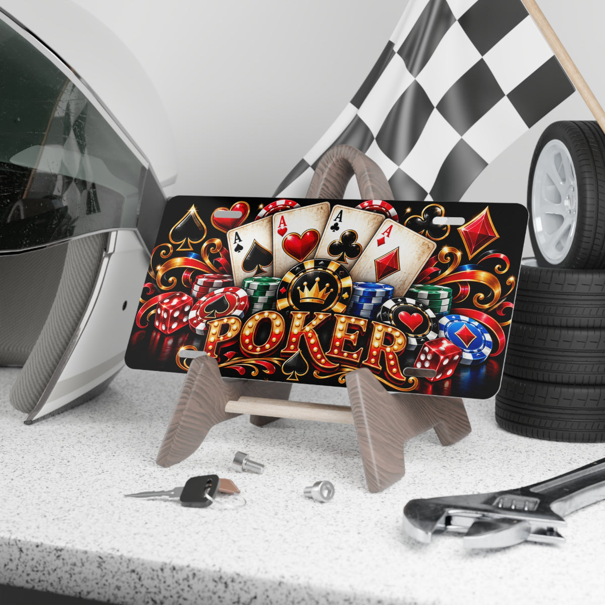 Poker Vanity Plate — Casino Cards & Chips License Plate