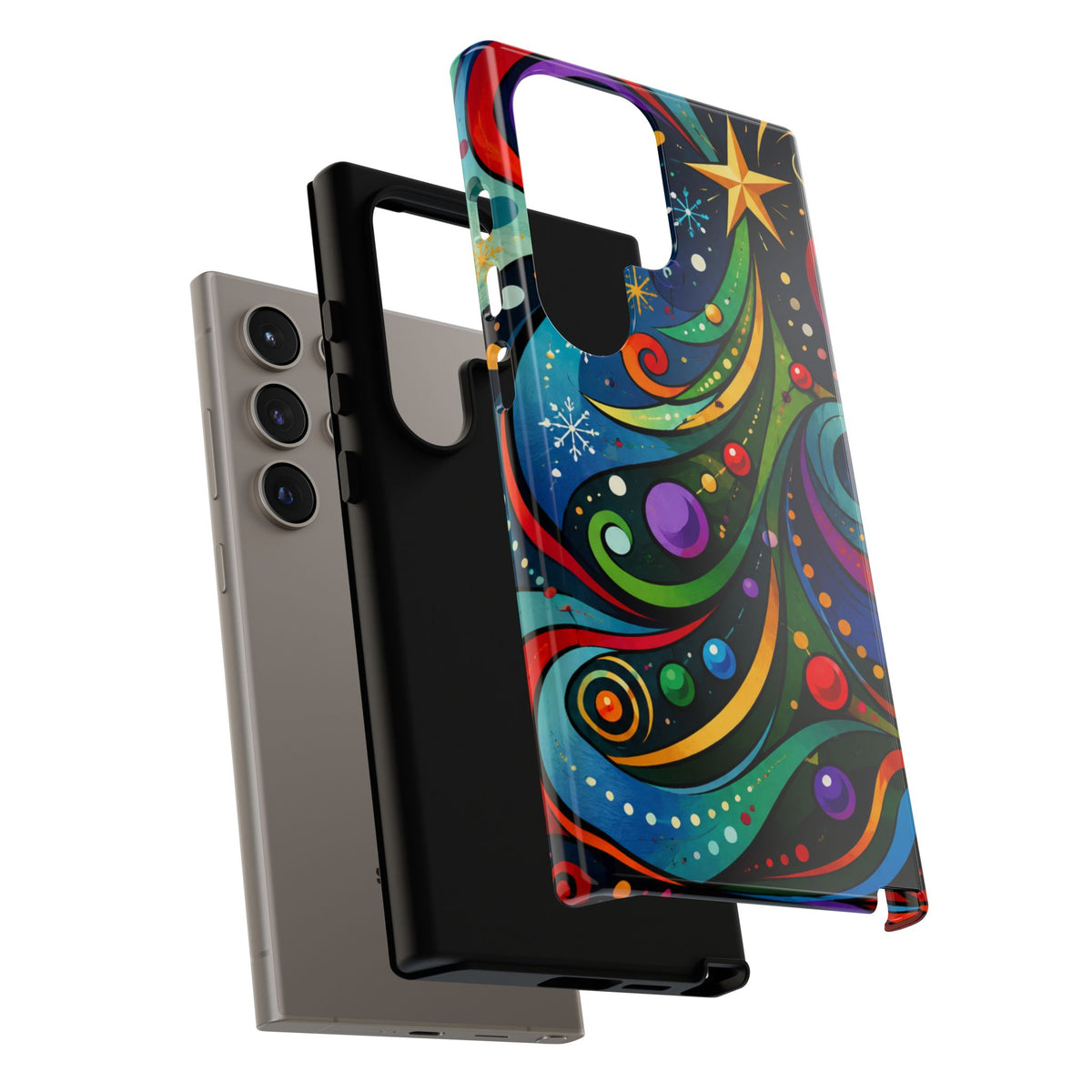 Colorful Swirl Christmas Tree Tough Phone Case