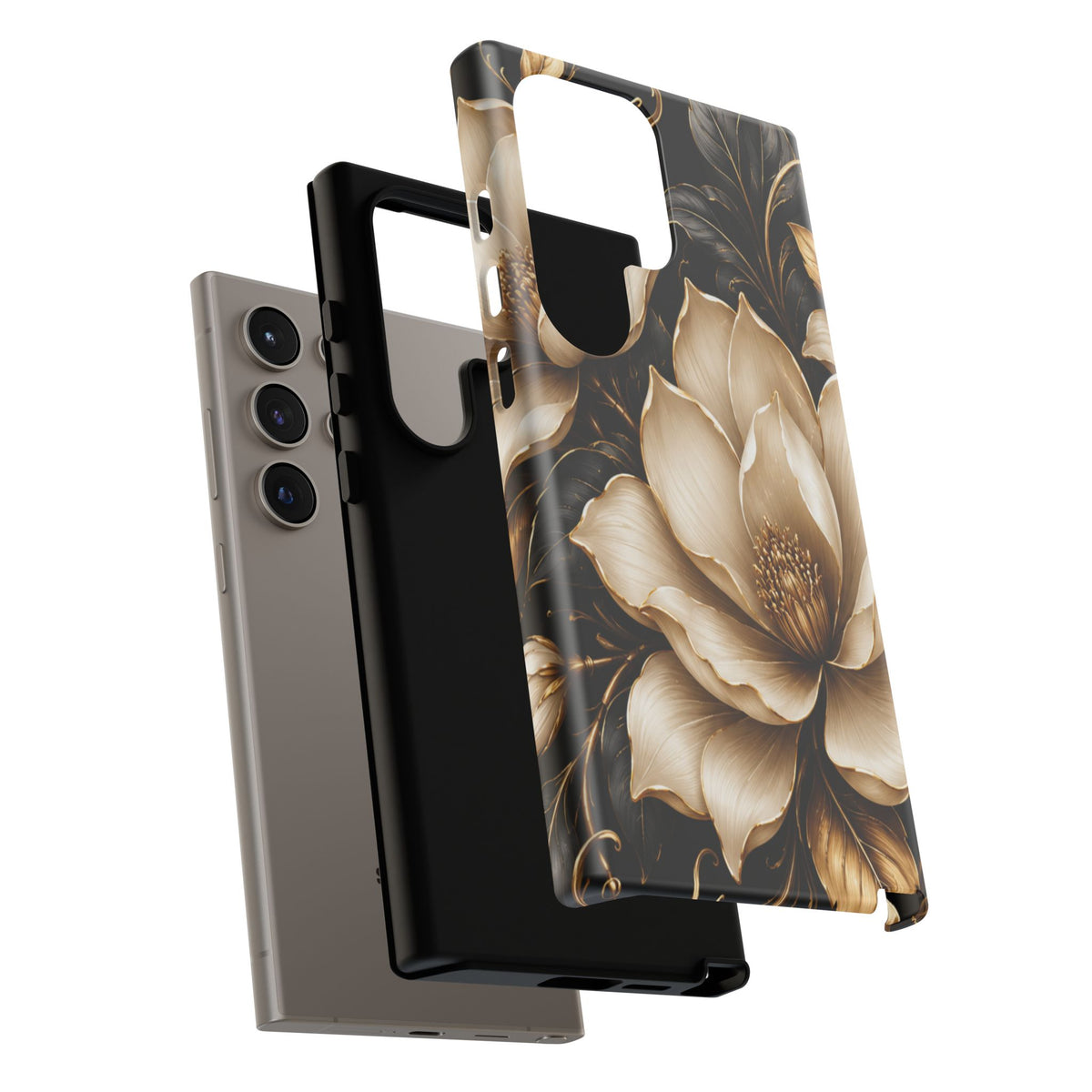 Floral Tough Case — Elegant Gold Magnolia Phone Case