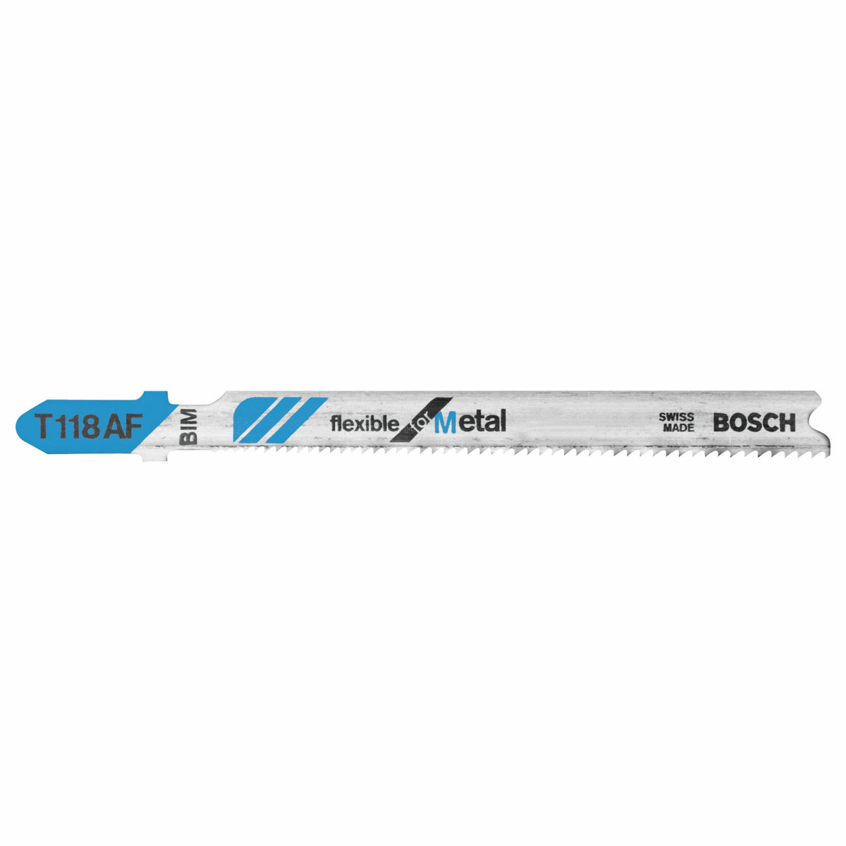 BOSCH T118AF 5pc. 3-5/8 In. 17-24 TPI Flexible for Metal T-Shank Jig Saw Blades