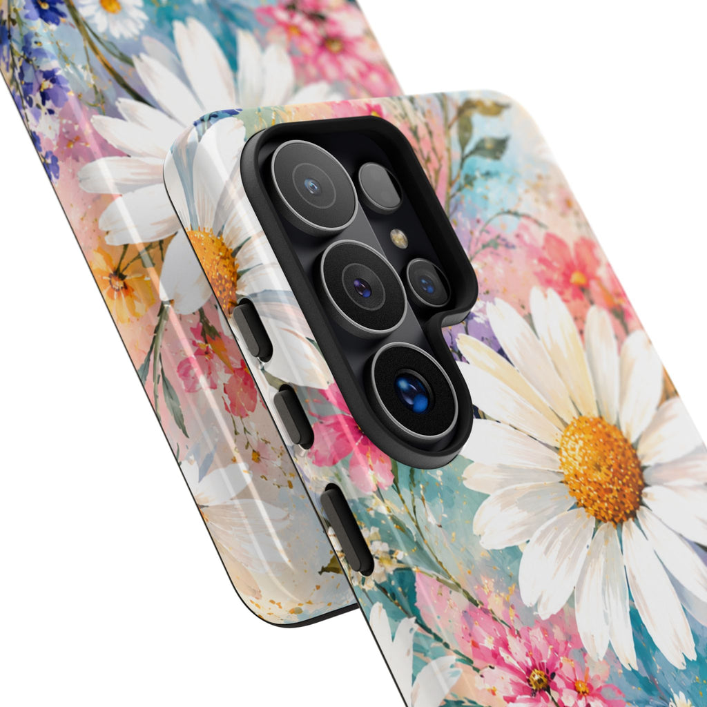 Floral Daisy Phone Case — Watercolor Daisies Protective Tough Case