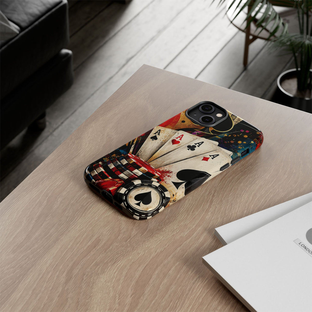 Casino Poker Ace Phone Case — Vintage Playing Cards & Chips Protective Cover