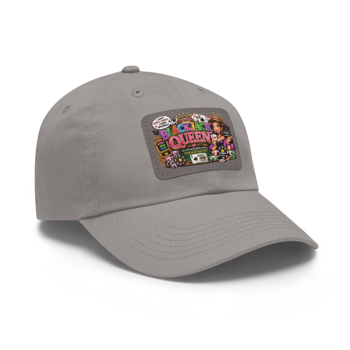 Black Queen patch dad hat | Leather patch baseball cap