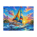 Sailboat at Sunset Jigsaw Puzzle — Scenic Ocean Puzzle (110/252/520/1014 pcs)