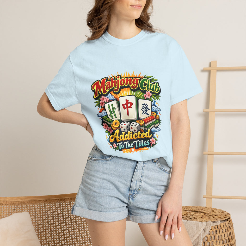 Mahjong Club Addicted to the Tiles T-shirt | Mahjong Graphic Tee