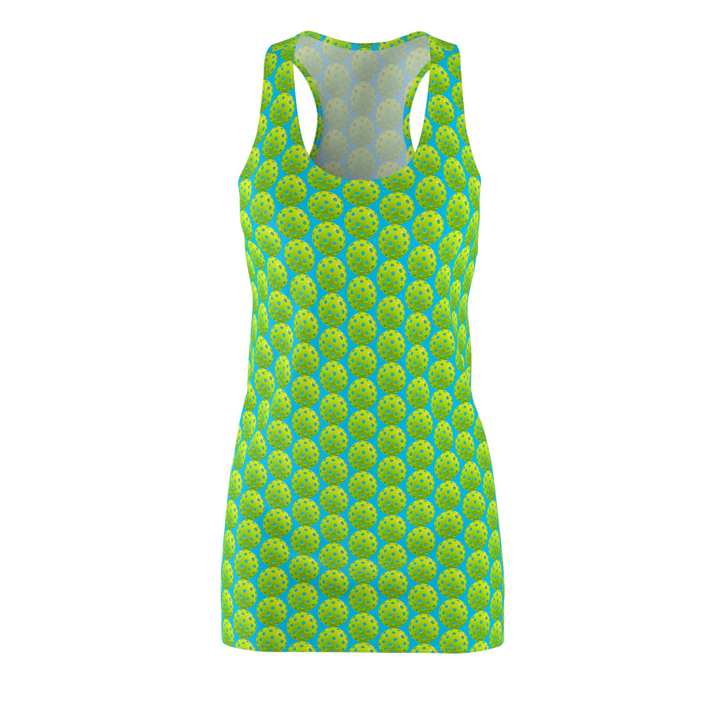 Green Pick;eBall Pattern Racerback Dress | All-Over Print