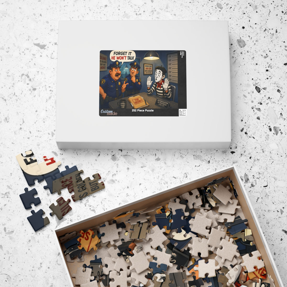 Silent Mime Interrogation Puzzle | Funny Police Cartoon Jigsaw