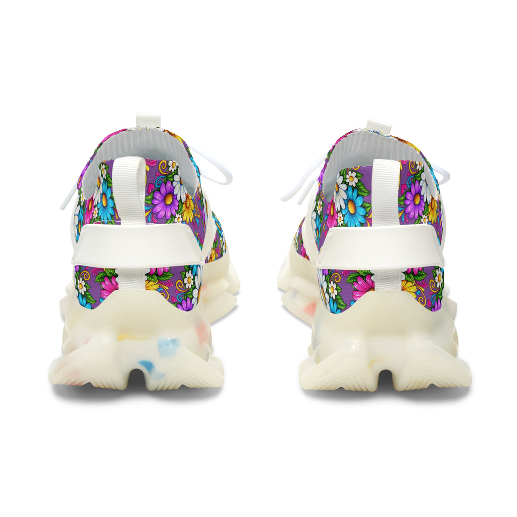 Daisy Bloom Mesh Sneakers — Women's Floral Athletic Shoes