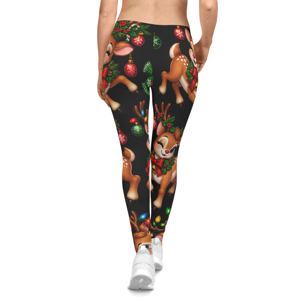 Christmas Reindeer Leggings — Cute Holiday All-Over Print
