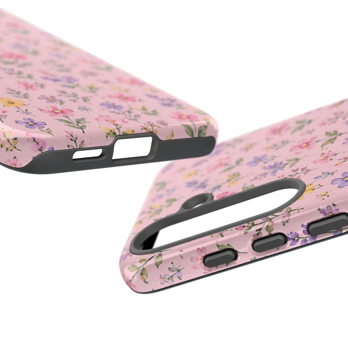 Floral Pink Tough Phone Case — Pastel Wildflower Protective Case