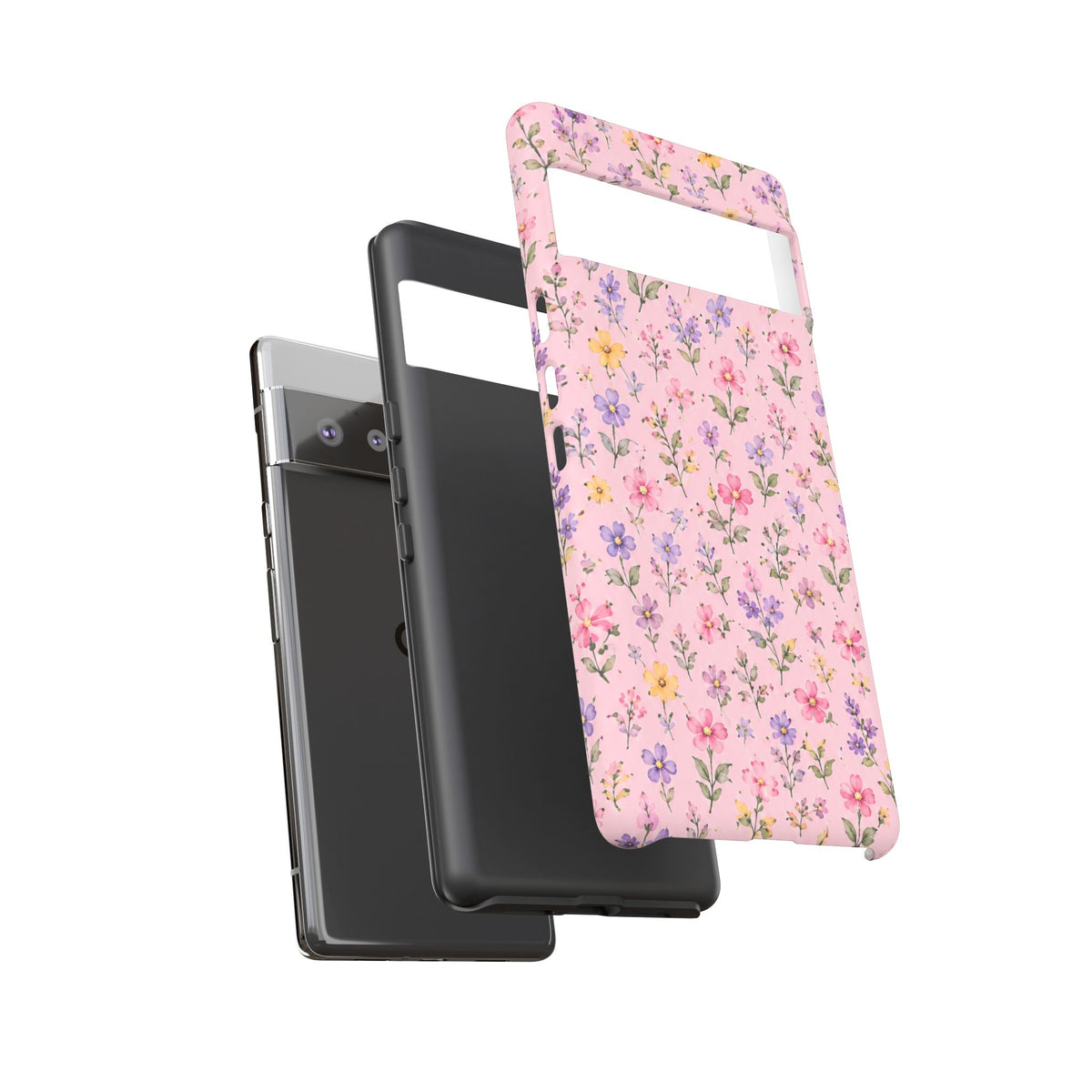 Floral Pink Tough Phone Case — Pastel Wildflower Protective Case