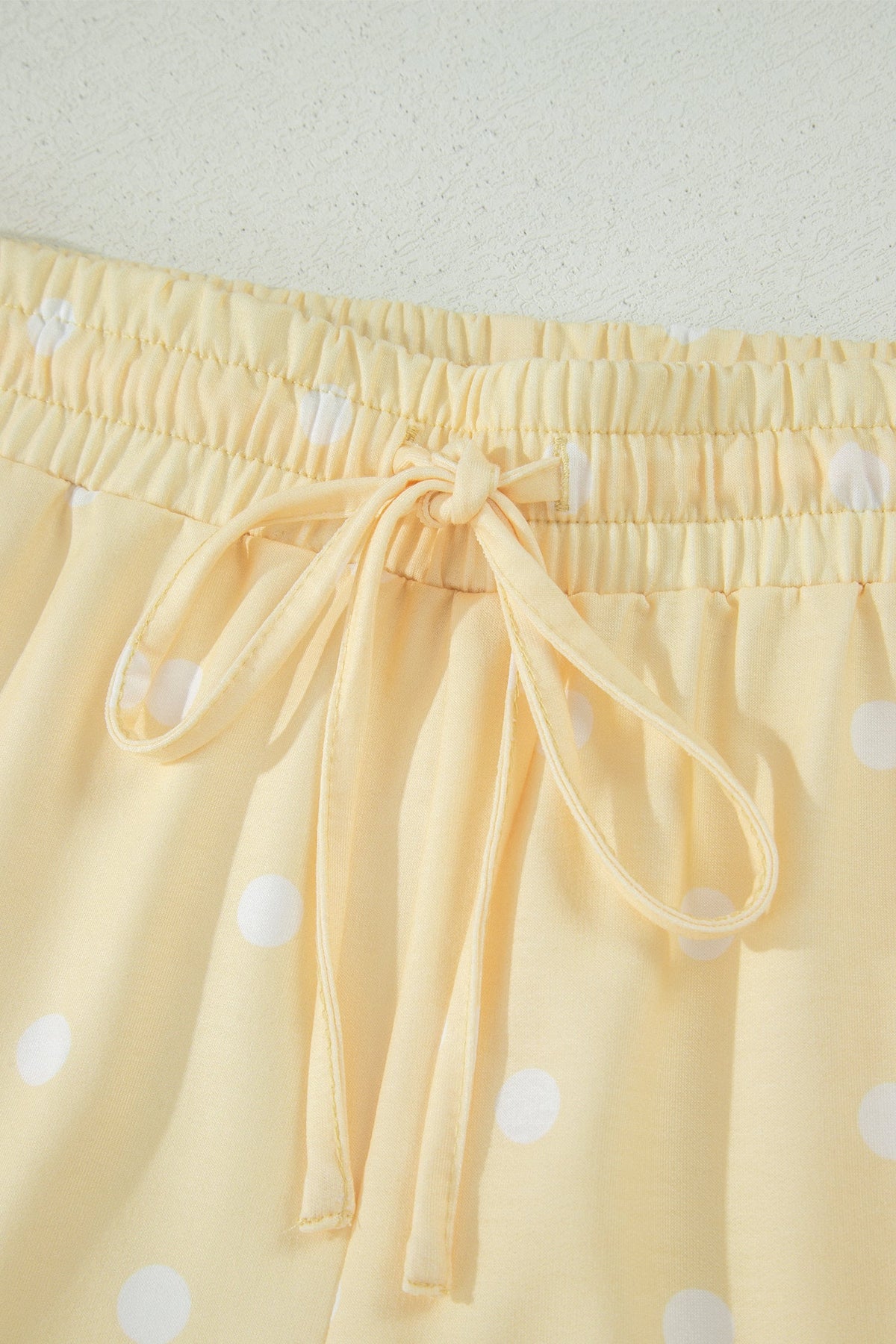 Polka Dot Loose Tee & Drawstring Shorts Set