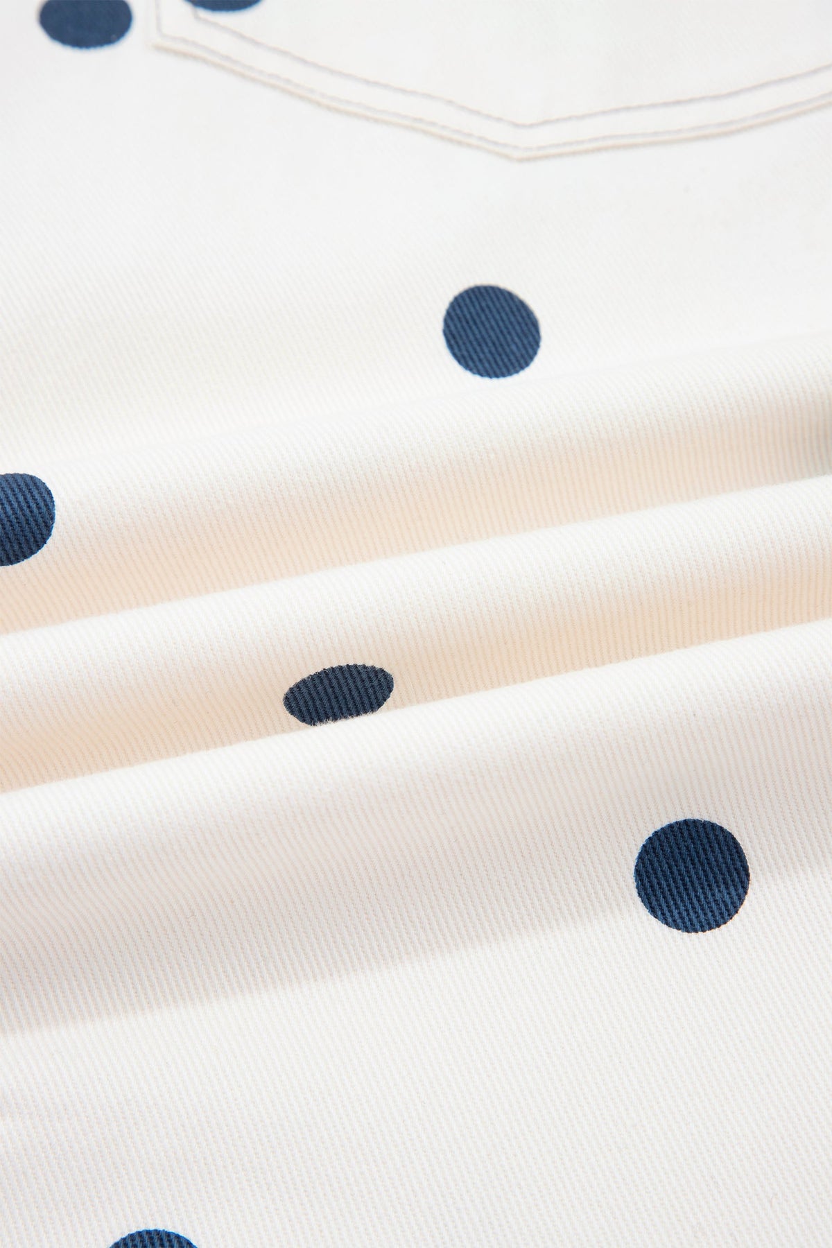 Polka Dot Denim Barrel Leg Overalls Jumpsuit