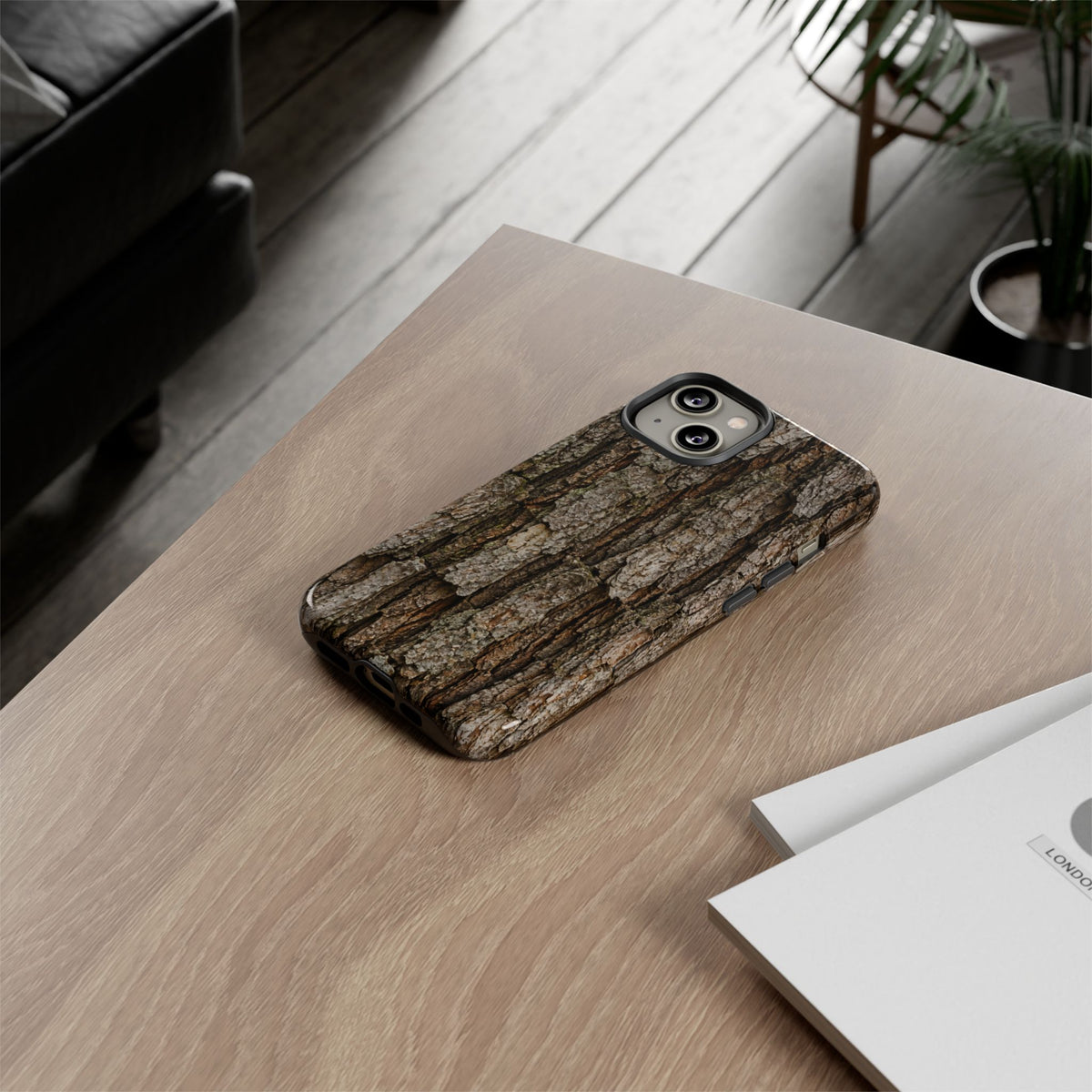 Bark Texture Phone Case - Rugged Woodland Camouflage for Nature Lovers