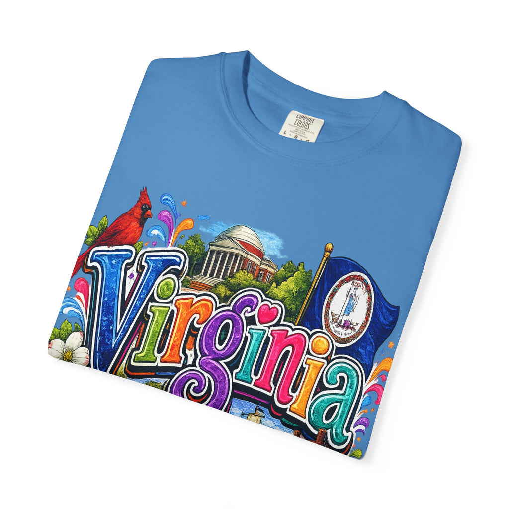 Virginia Vintage Postcard T-Shirt | State Scenic Illustration