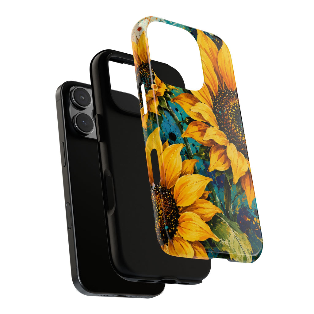 Sunflower Art Phone Case — Vibrant Yellow Floral Tough Case