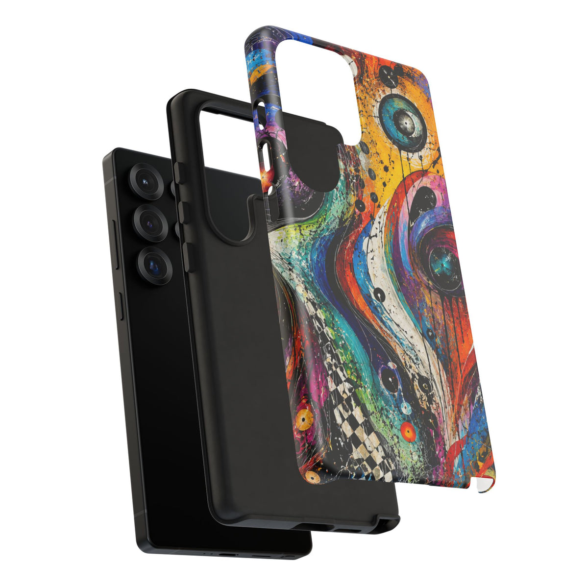 Abstract Cosmic Swirl Phone Case — Colorful Artistic iPhone Tough Case