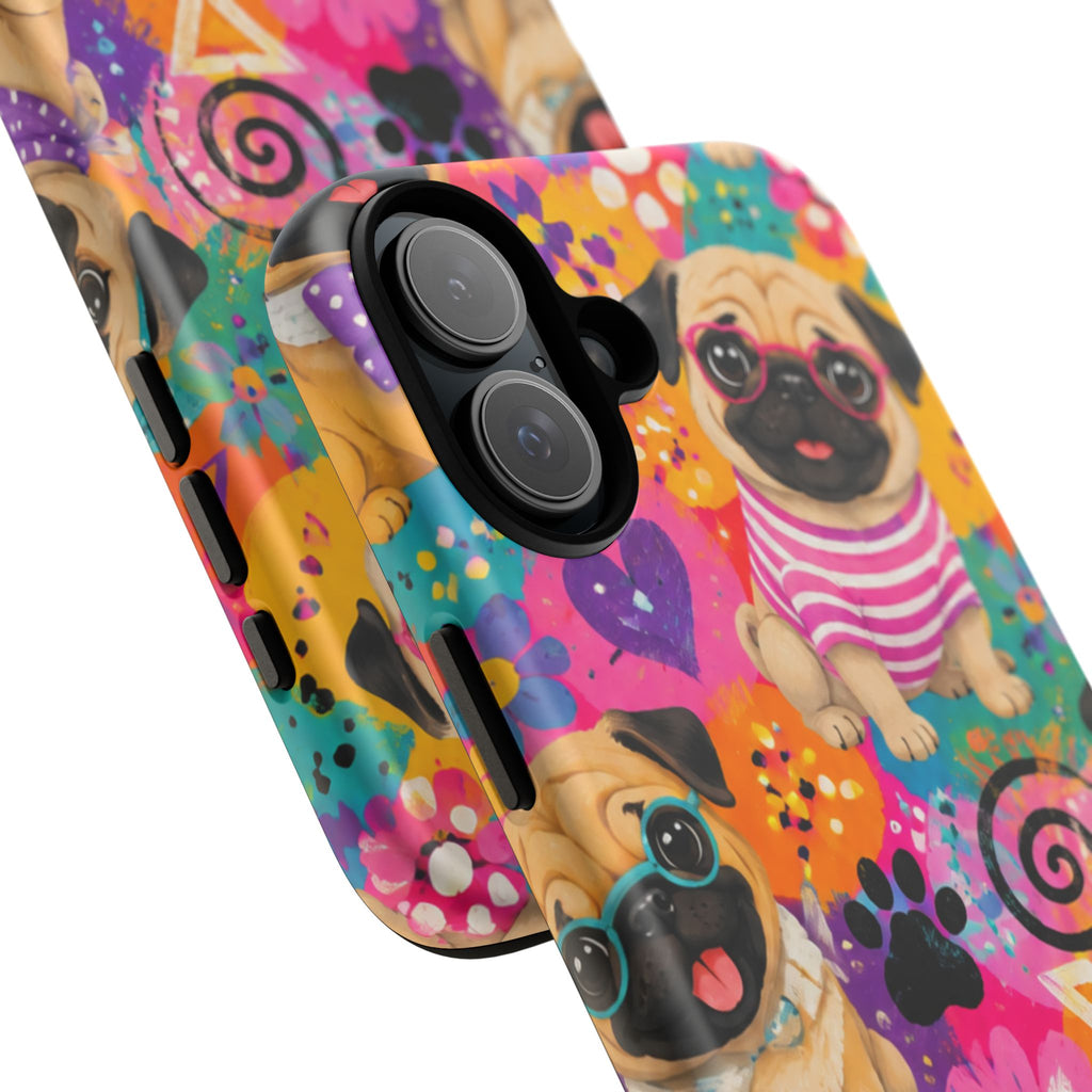 Pug Pop Art Phone Case — Colorful Pug Pattern Tough Case