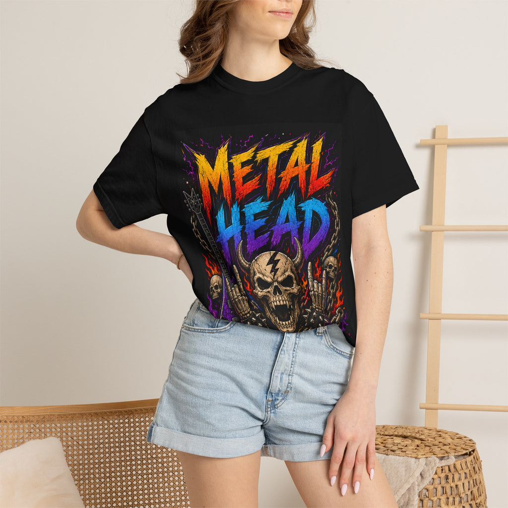 Metal Head skull graphic T-Shirt | heavy metal band art