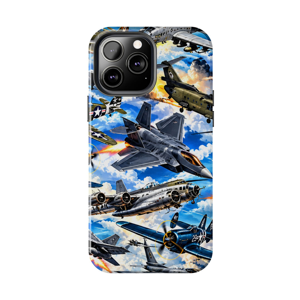 Military Aircraft Tough Phone Case – Vintage & Modern Jet Fighter Print