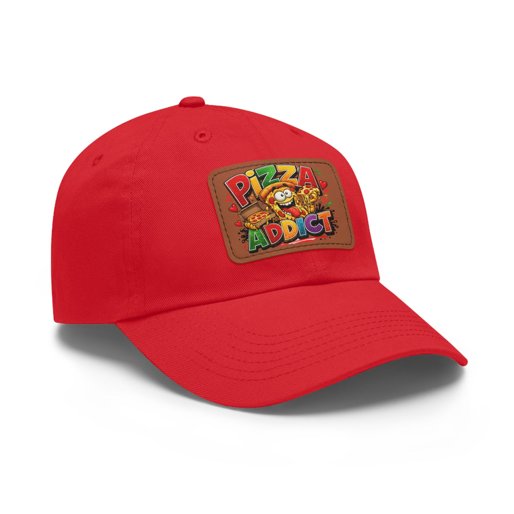 Pizza Addict Dad Hat with Leather Patch