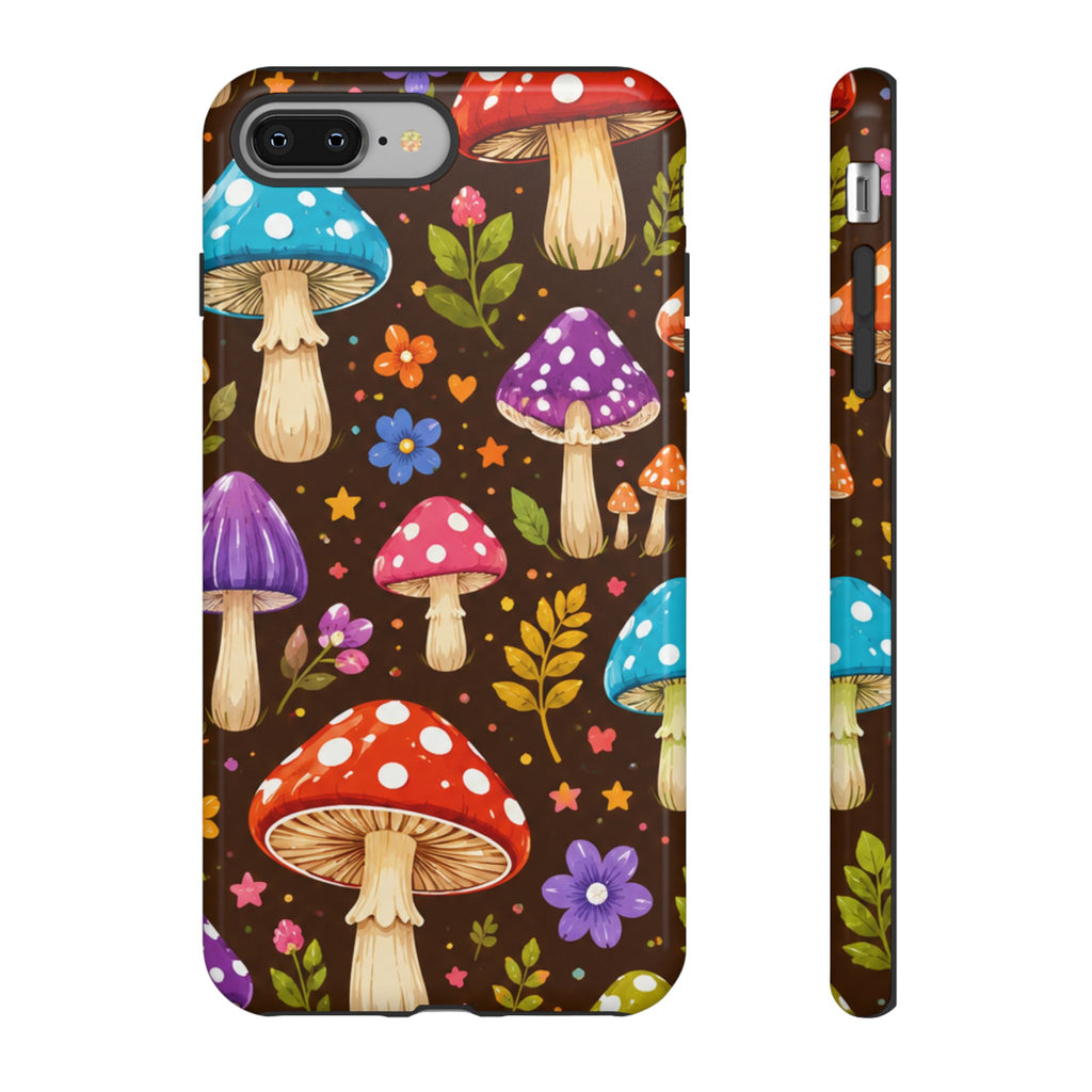 Colorful Mushroom Pattern Tough Case | Phone Cover, Woodland Fungi Design
