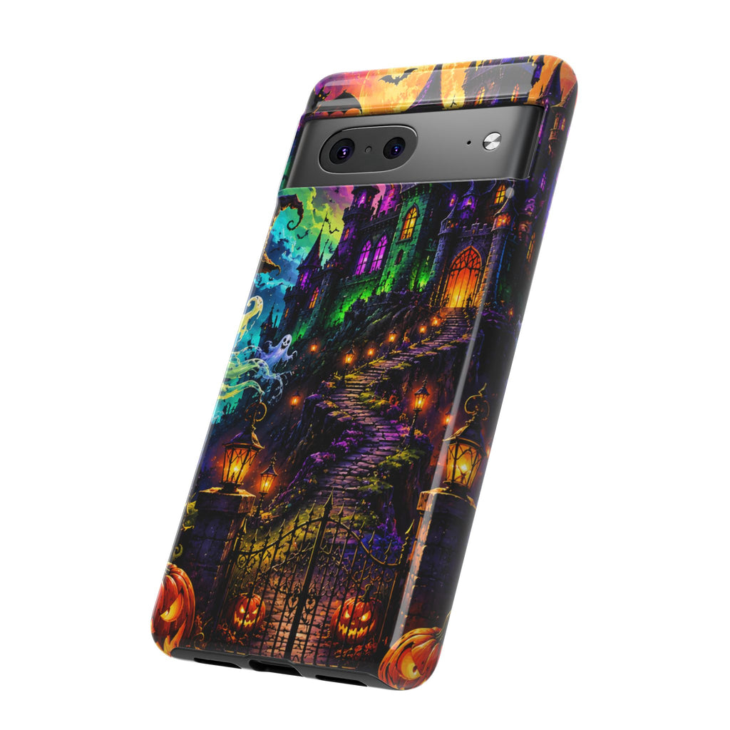 Halloween Haunted Castle Phone Case — Spooky Pumpkin & Ghost Tough Case
