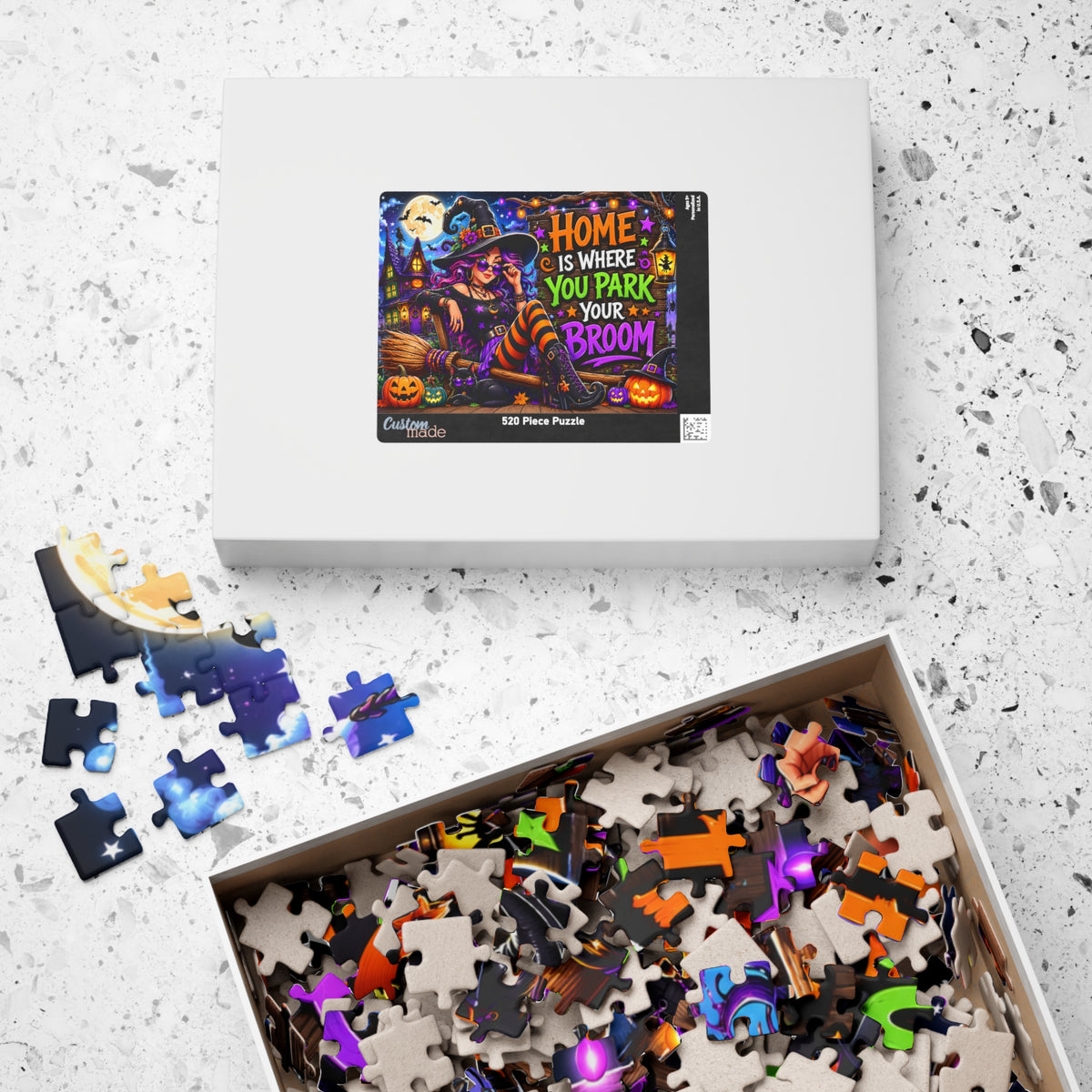 Witch with Broom Puzzle | Home Is Where You Park Your Broom Halloween
