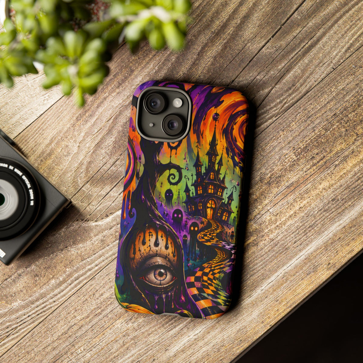 Phone Case — Psychedelic Haunted House Halloween Design