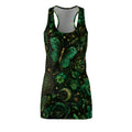 Emerald Butterfly Moon Racerback Dress | Floral Celestial Print