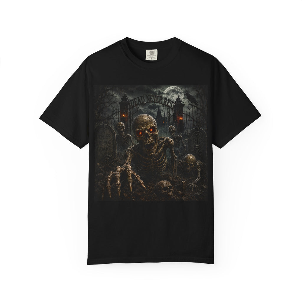 Zombie Graveyard T-Shirt — 'Rise and Rot' Horror Graphic Tee