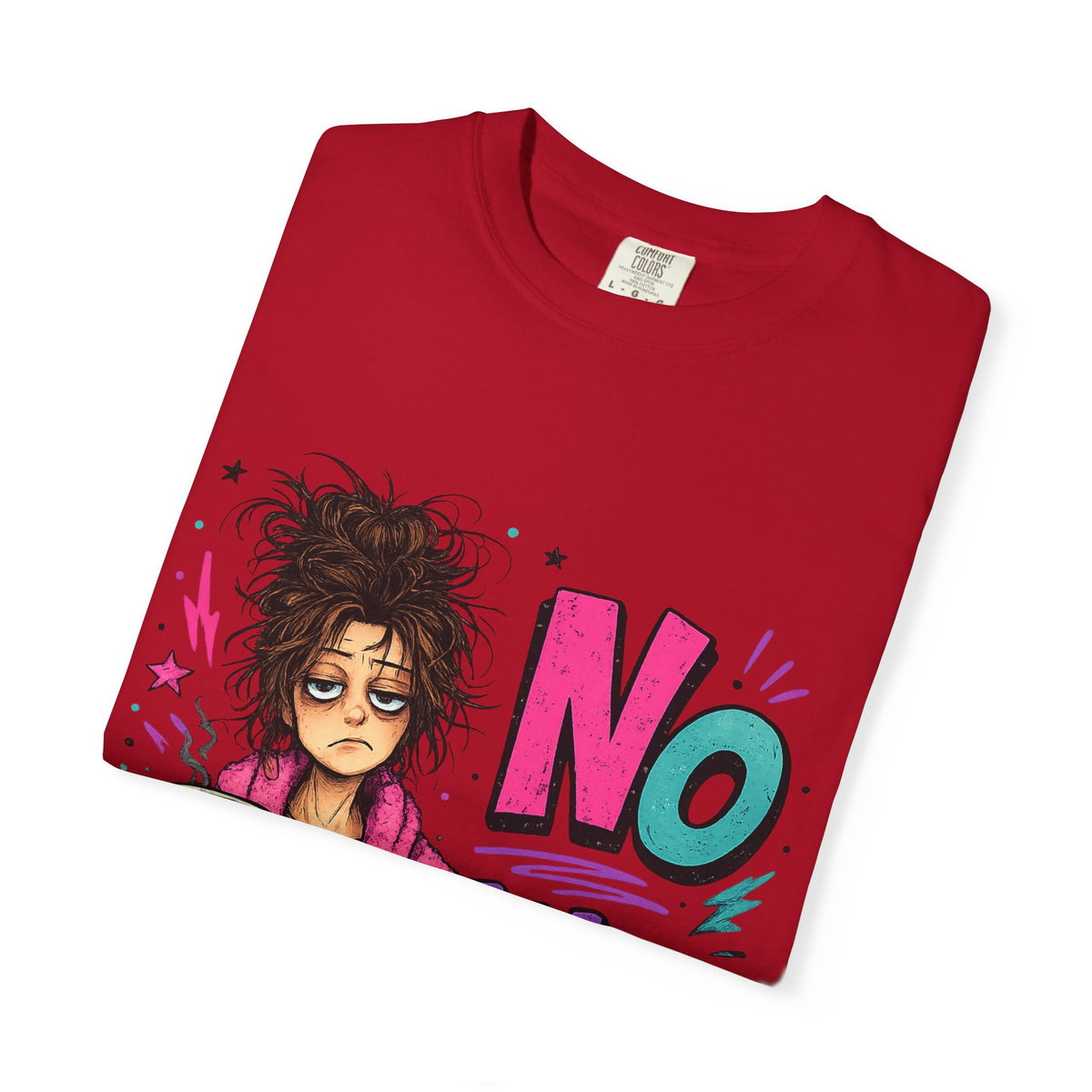 No Talkie Graphic T-Shirt | Grumpy Coffee Girl Illustration